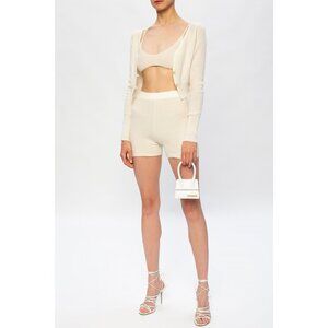 JACQUEMUS Le Shorts Arancia in Off-White 38 Medium New Womens Knit Bottoms